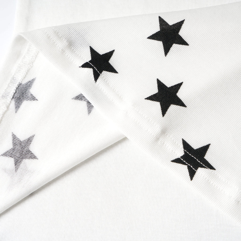 Sweet Cool Star Letter Print Long Sleeve Off-Shoulder T-Shirt