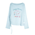 Striped Long Sleeve Round Neck Women's Top