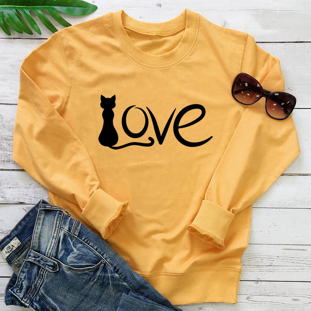 Printed round neck long sleeved sweatshirt