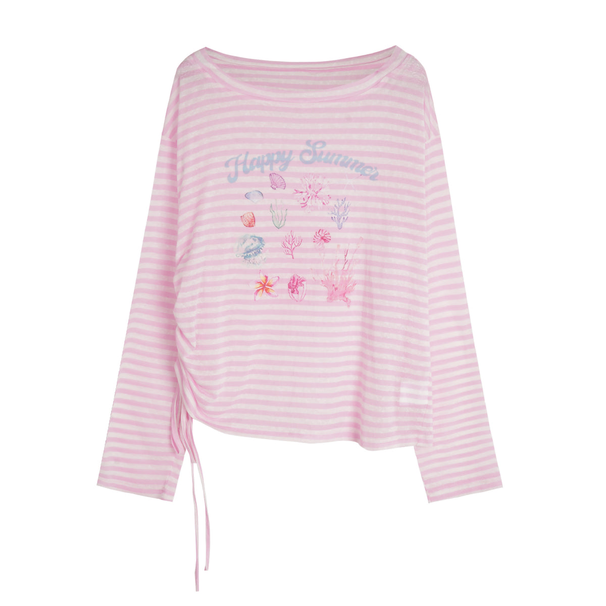 Striped Long Sleeve Round Neck Women's Top